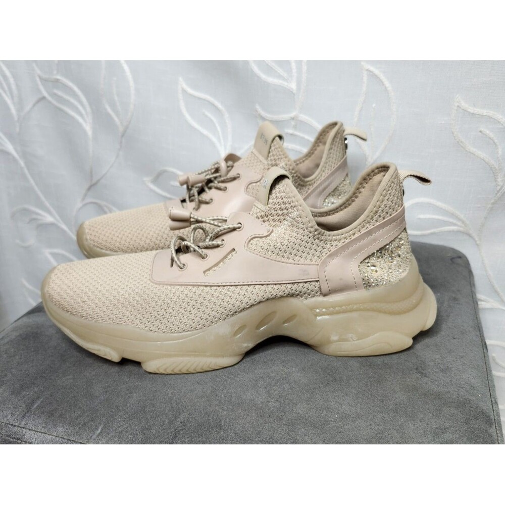 Steve Madden Maxima Sneakers Womens 10M Glitter Beaded Chunky Tennis Shoes